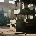 Mesin press industri lengkap dengan die set, feeder, dan perangkat keselamatan modern.