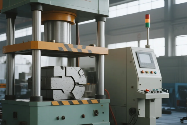 Mesin press industri modern dengan sistem hidrogen sebagai sumber energi bersih