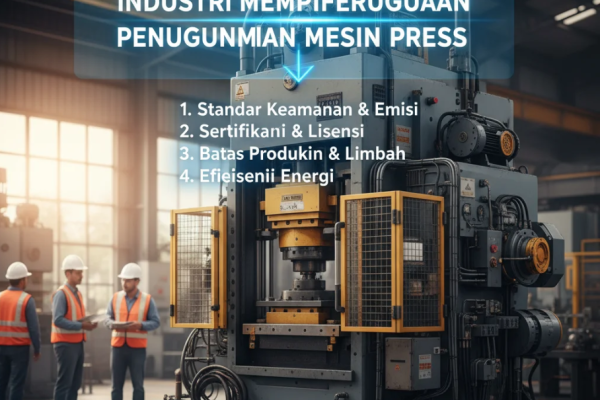 Bagaimana Regulasi Industri Mempengaruhi Penggunaan Mesin Press Operator memeriksa mesin press di pabrik modern dengan panel kontrol digital dan lampu keamanan.